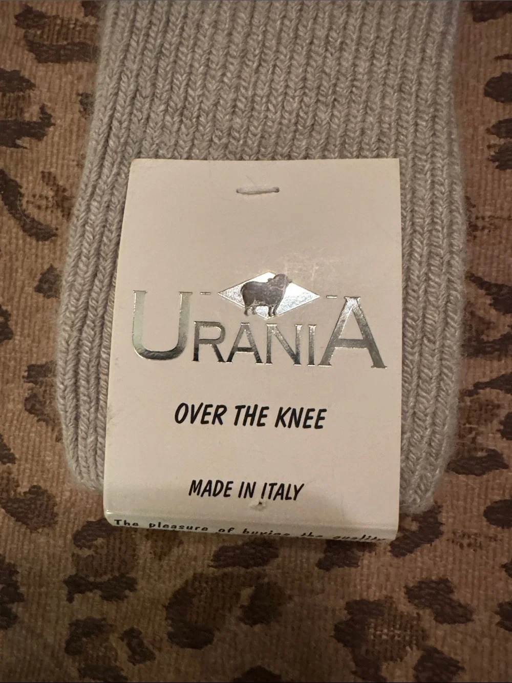🐷 Urania Dark Beige Over The Knee Socks Made in Italy
